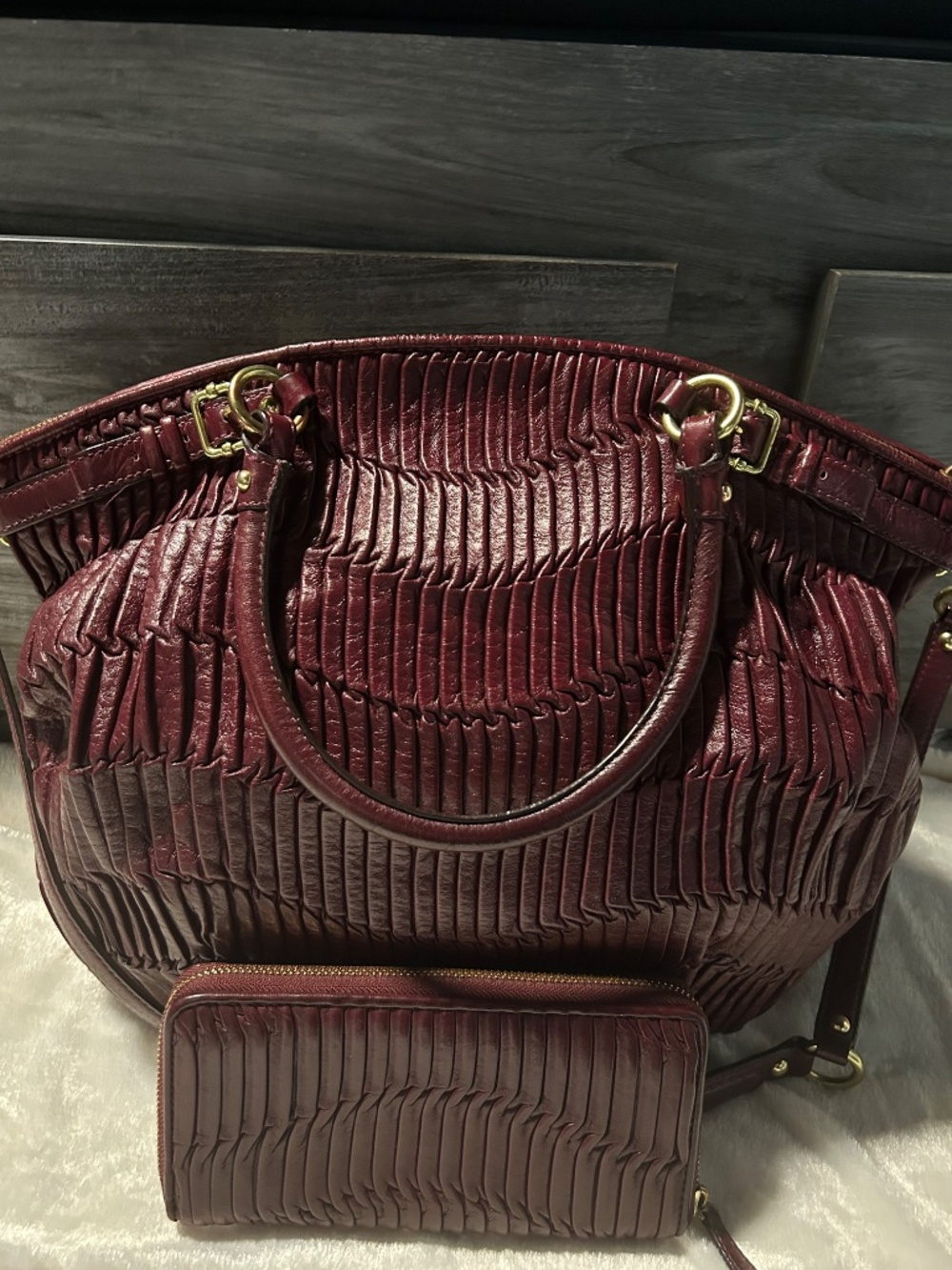 Coach Madison Lindsey matching set, Wallet & purse. Bordeaux/Burgundy color! - Picture 2 of 13